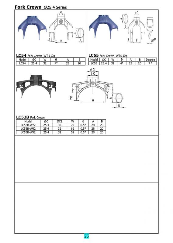 Fork Crown_Ø25.4 Series