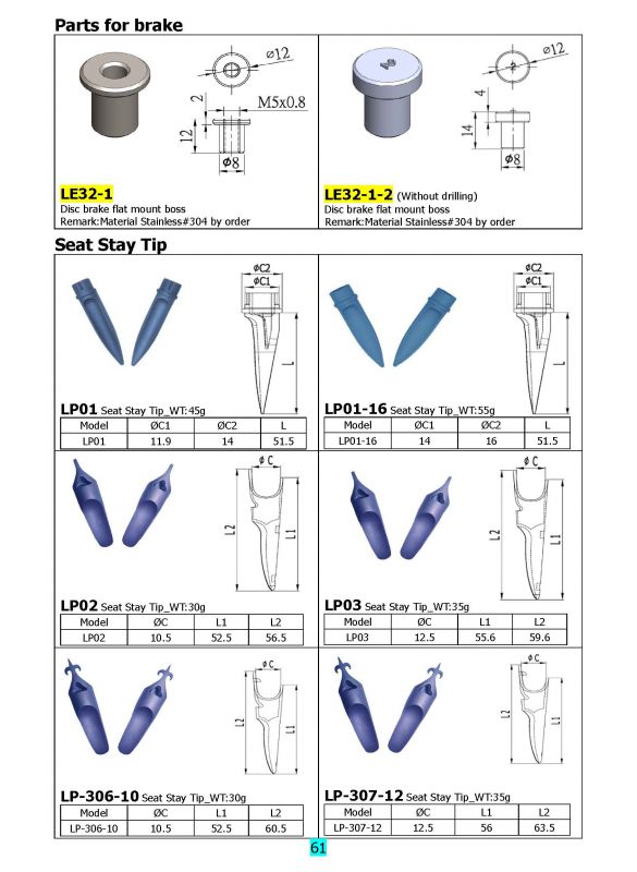 Parts For Brake & Seat For Brake