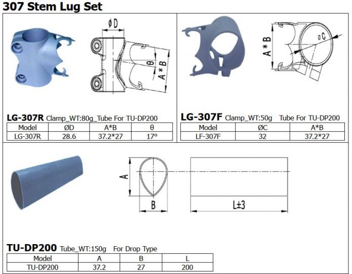 307 Stem Lug Set